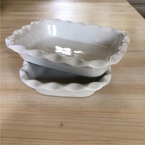 Vintage 2 Oven Proof Safe Baking Dishes Japan Small Mini Pie Au Grautin